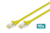DIGITUS CAT 6A S/FTP Patchkabel, 10 Stück, 1m, gelb