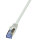 LogiLink PrimeLine Patchkabel S/FTP CAT6a  25cm grau Rastnasenschutz AWG26 PIMF 500MHz 0,25m Netzwerkkabel