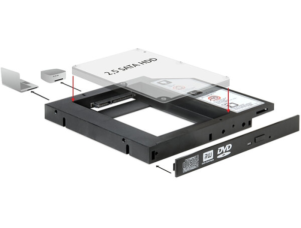 DELOCK Einbaurahmen 5,25" Slim für 2,5" SATA HDD