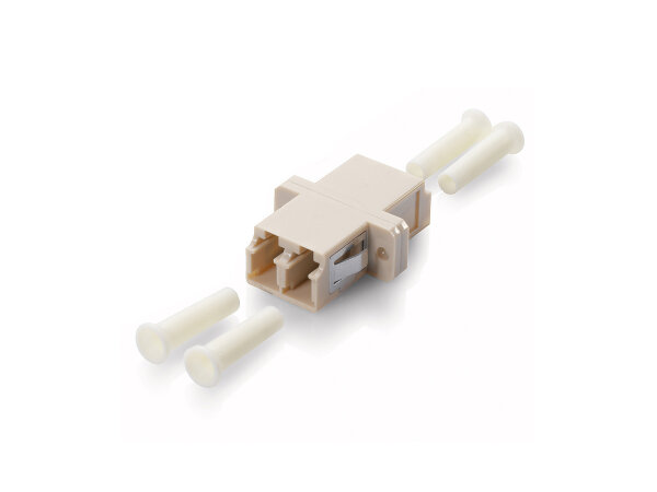 Equip LWL-Koppler LC->LC  Multimode         OM3  12Stk beige