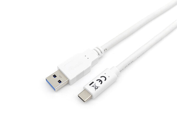 Equip Kabel USB-A3.2->C Gen1 3A         St/St  2.00m    weiß