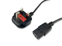 Equip Stromkabel UK-BS1363  ->C13 St/Bu   schwarz...