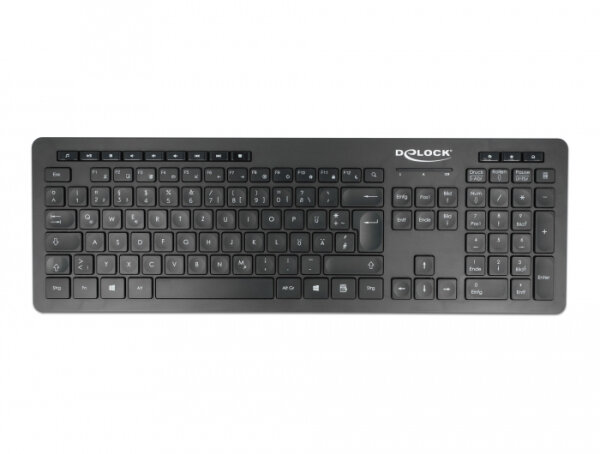 DELOCK USB Tastatur 2,4 GHz kabellos schwarz - Lautlos