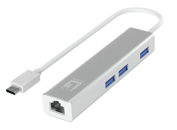 LevelOne Adapter GigaBit    USB-C3.0->RJ45/3xUSB-A3.0  1Gbps