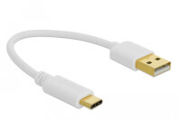 DELOCK USB Ladekabel Typ-A zu USB Type-C 15cm weiß