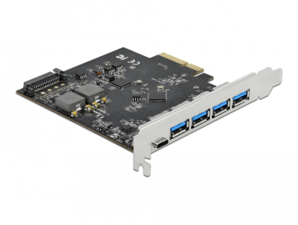 DELOCK PCI Express x4 Karte > 1x USB Type-C +4x Typ-A 10Gbps
