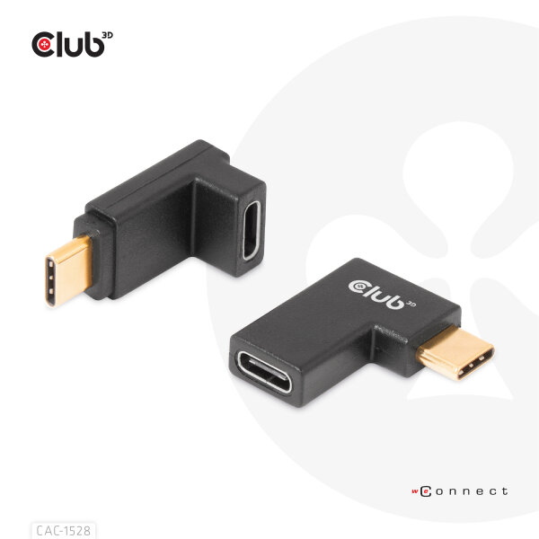 Club3D Adapter USB 3.2 Typ C <> USB 3.2 Typ C gewinkelt St/B retail