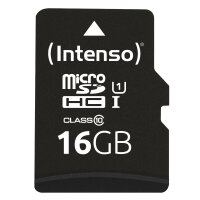SD MicroSD Card 16GB Intenso SD-HC UHS-I inkl. SD-...