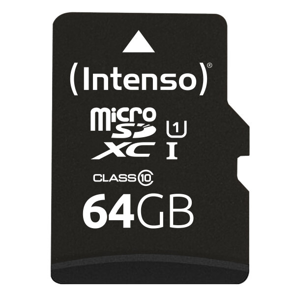 SD MicroSD Card 64GB Intenso SD-HC UHS-I inkl. SD- Adapter retail