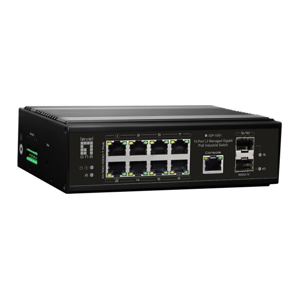 LevelOne Industr.PoE Switch  8xGE PoE/+      360W Managed L2