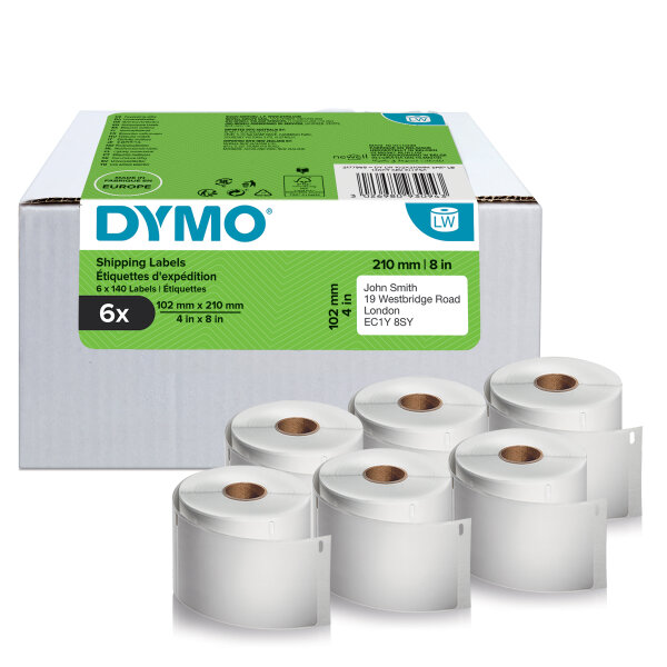 DYMO LW-Versandetiketten Vorteilspack 102x210mm 6Rl 140St/Rl