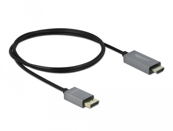DELOCK Aktives DisplayPort 1.4 > HDMI Kabel 4K 60Hz (HDR) 1m
