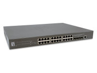LevelOne PoE+Switch 24xGE PoE/4x10GSFP+  400W 19"...
