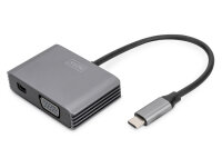 DIGITUS Adapter USB-C St. -> VGA Bu./MiniDP Bu....