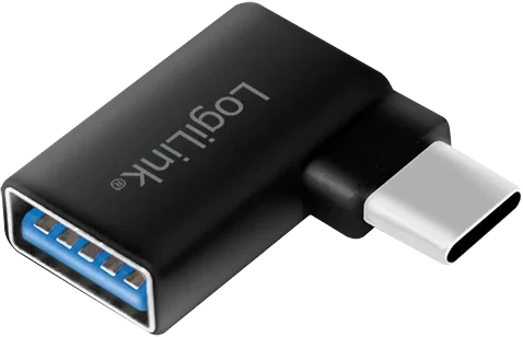 Logilink Adapter USB 3.2 Gen1 Type-C,C/M zu USB-A/F,90°,schw