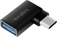Logilink Adapter USB 3.2 Gen1 Type-C,C/M zu USB-A/F,90°,schw