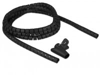 DELOCK Spiralschlauch m. Einziehwerkzeug 2,5m x 15mm schwarz