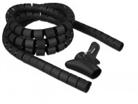 DELOCK Spiralschlauch m. Einziehwerkzeug 2,5m x 30mm schwarz