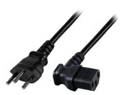 EFB Netzkabel Schweiz Typ 12 - C13 90°,sw,1.8m,3x0.75mm