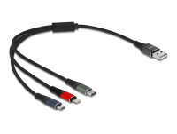DELOCK USB Ladekabel 3in1 Lightning/MicroUSB/USB Type-C 30cm