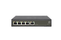 LevelOne PoE+Switch  4xGE PoE/1xGE    65W Hilbert SL managed
