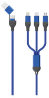 2GO USB / Type C Ladekabel Micro USB,Lightn.,USB-C 1,2m blau