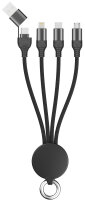 2GO USB / Type C Ladekabel Micro USB, Lightn., USB-C 15cm sw