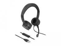 DELOCK USB Stereo Headset mit Kabel für PC und Notebook