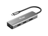 Equip Adapter USB-C->HDMI/DP/VGA/USB2.0  4K/ 60Hz...