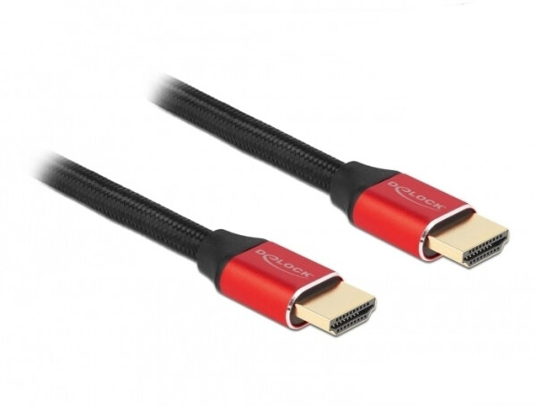 DELOCK Ultra High Speed HDMI Kabel 48 Gbps 8K 60 Hz rot 0,5M