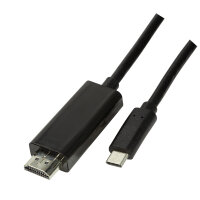 Logilink USB-C Kabel 3.2 Gen1 zu HDMI-A 4K/60 Hz, schw. 1,8m