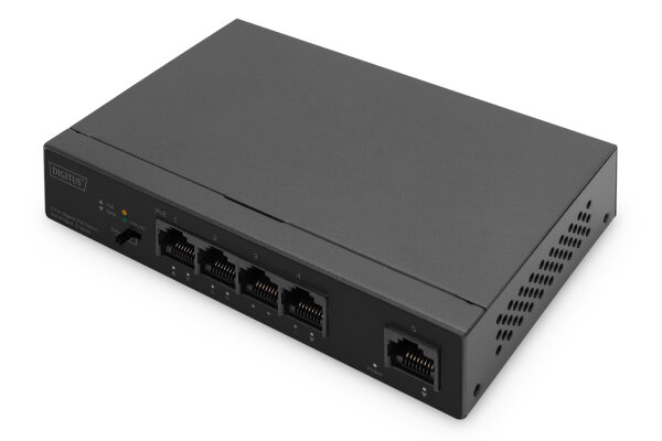 DIGITUS Switch 4-Port  Gigabit 60W  PoE Unmanaged schwarz
