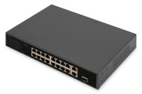 DIGITUS Switch 16-Port 10/100  32W  PoE           schwarz
