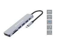 CONCEPTRONIC  7-1 Dock USB-C->HDMI/3xUSB-A/SD/TF/+...