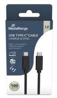 MediaRange USB-C Lade-/Datenkabel USB 3.1 10Gbit/s 1,2m sw