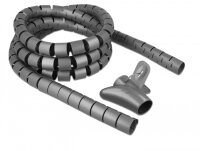 DELOCK Spiralschlauch mit Einziehwerkzeug 2,5m x 30mm grau