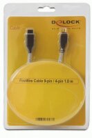 DeLOCK FireWire Kabel FW400 4Pin -> FW800 9Pin St/St...