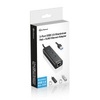 Sharkoon 3-Port USB3.0+RJ45
