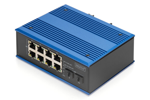 DIGITUS Switch 8 + 2 -Port Gigabit  Ethernet PoE 20 km