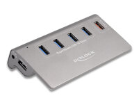 DELOCK USB 10 Gbps Hubmit 4USB Typ-A Ports+1 Schnellladeport
