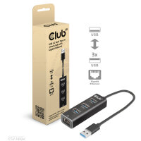 Club3D Adapter USB 3.2 Typ A > 3x USB 3.2 Typ A/LAN...