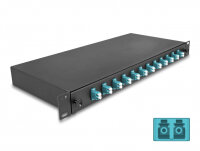 DELOCK 19" LWL Spleißbox 12x LC DX OM3 1HE...