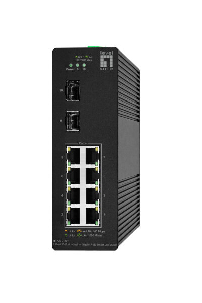 LevelOne Industr.PoE+Switch  8xGE PoE/2xSFP  110W Hilbert SL