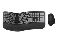 CONCEPTRONIC Tastatur+Maus Wireless ERGO  Layout US  schwarz