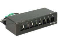 DELOCK Keystone Desktop Patchpanel 8 Port schwarz
