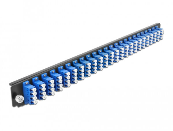 DELOCK 19" LWL Spleißbox Frontblende 24 Port LC Quad blau