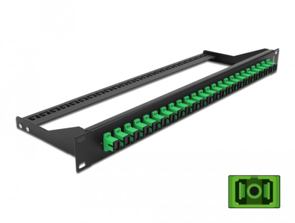 DELOCK 19" LWL Patchpanel 24 Port SC Simplex grün