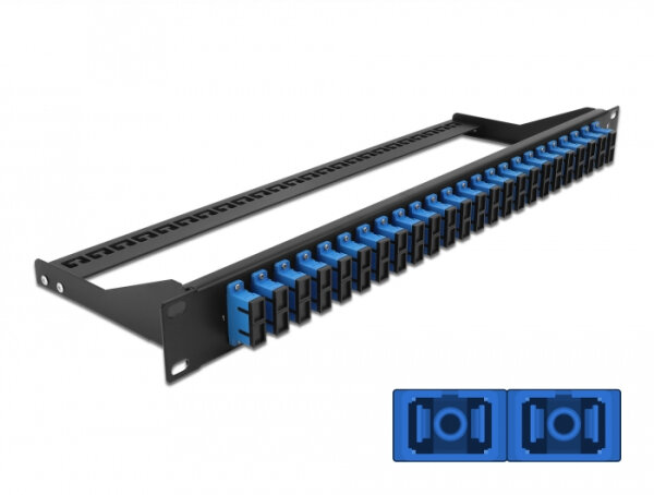 DELOCK 19" LWL Patchpanel 24 Port SC Duplex blau