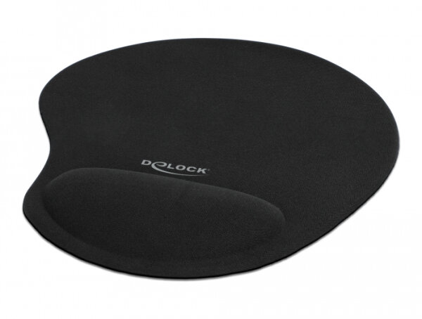 DELOCK Ergonomisches Mauspad mit Gel Handballenauflage schw.