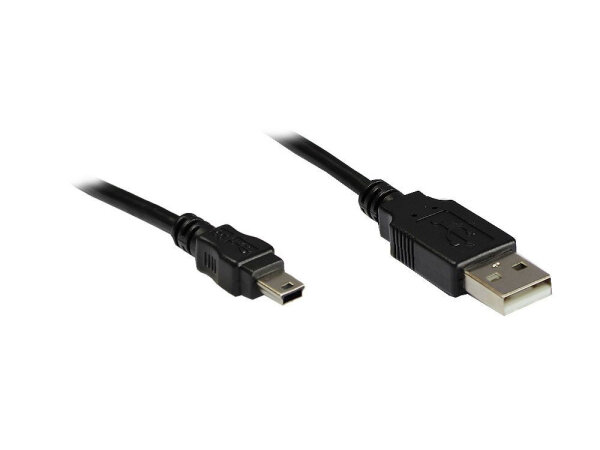 Good Connections USB2.0 Kabel A-Mini B5pol. schw. 0,3m